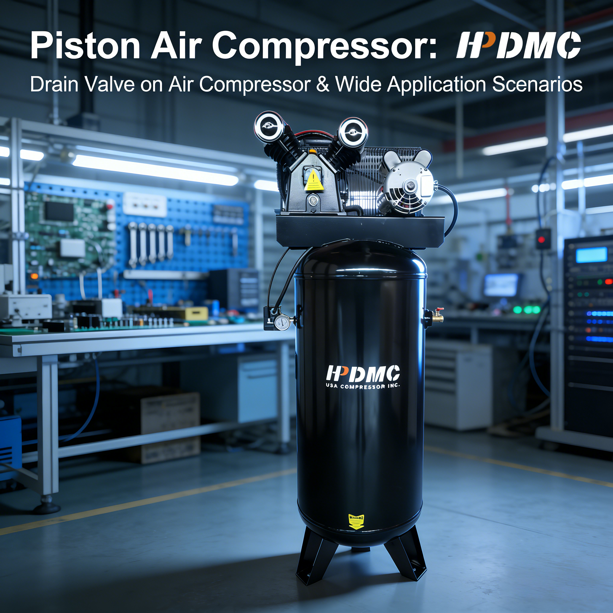 Piston Air Compressor: Drain Valve on Air Compressor & Wide Application Scenarios
