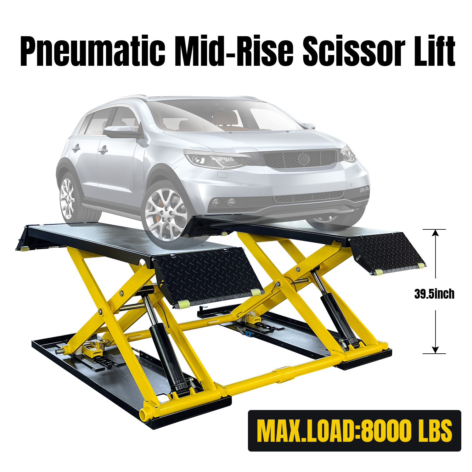 AutoHydra’s scissor lift features a 3.9-inch collapsed height and 8,000 lbs capacity—perfect for most cars and SUVs