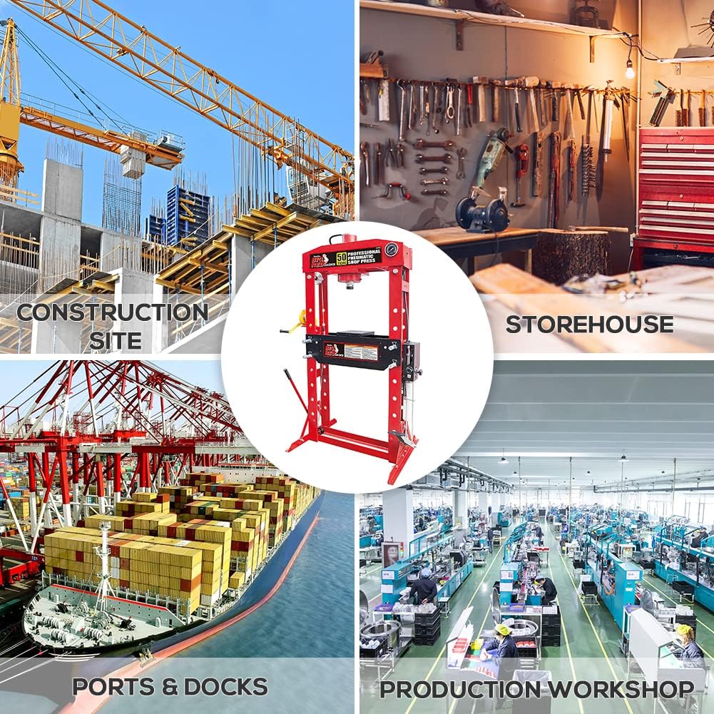 AUTO HYDRA shop presses share core features that make them reliable, safe, and easy to use