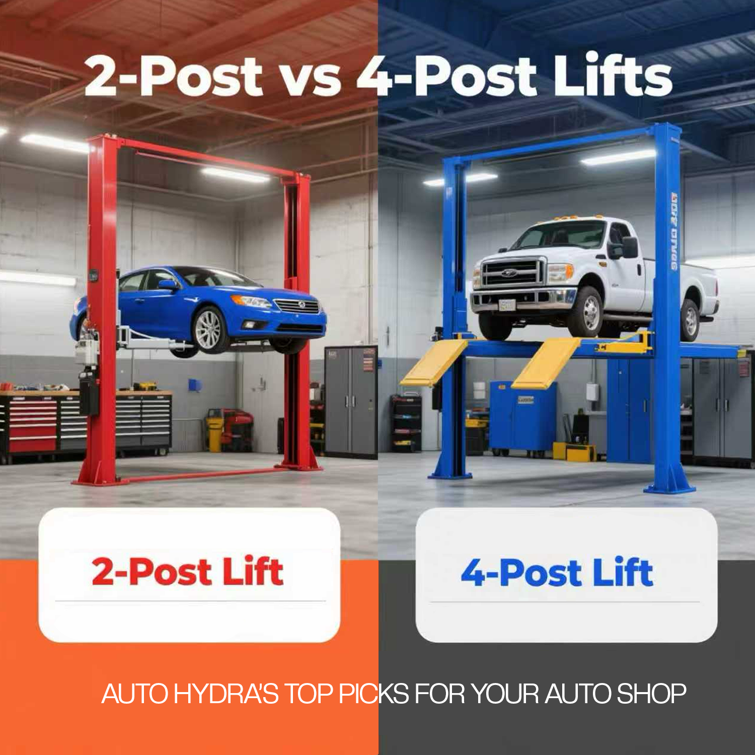 Two Post Car Lift vs. 4 Post Car Lift: Which Fits You?