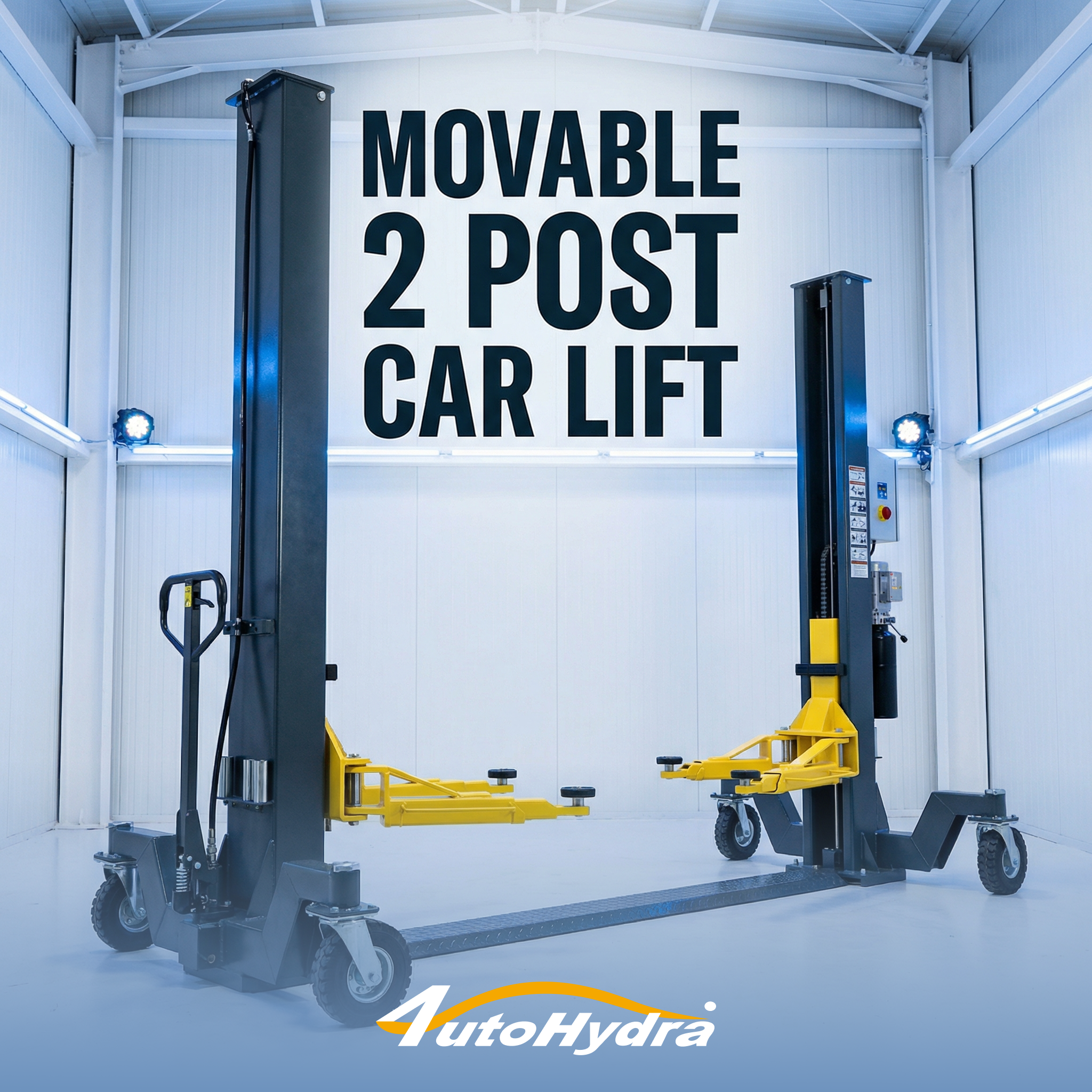Movable 2 post car lift
