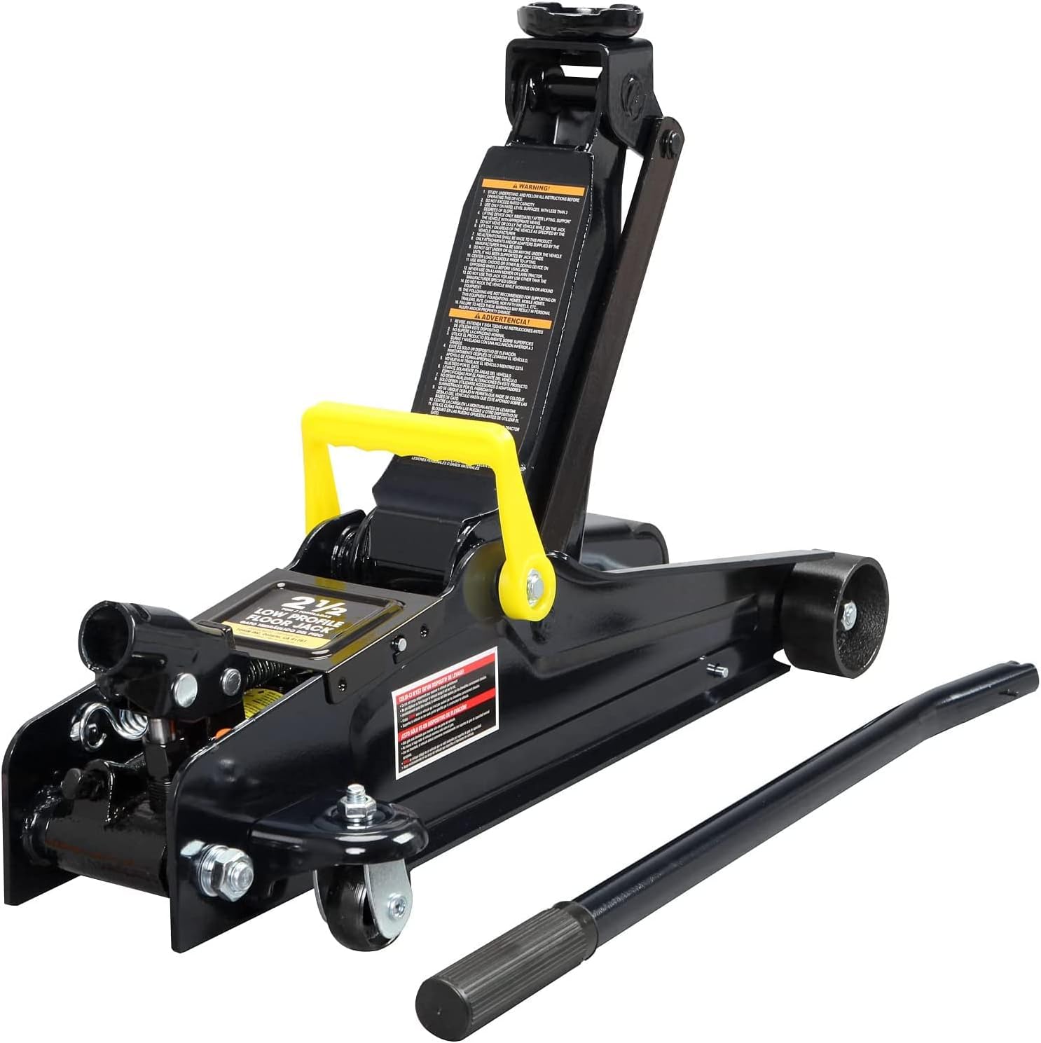 Hydraulic Low Profile Trolley Service Floor Jack 2.5 Ton (5,000 lb) Capacity with Single Piston Quick Lift Pump