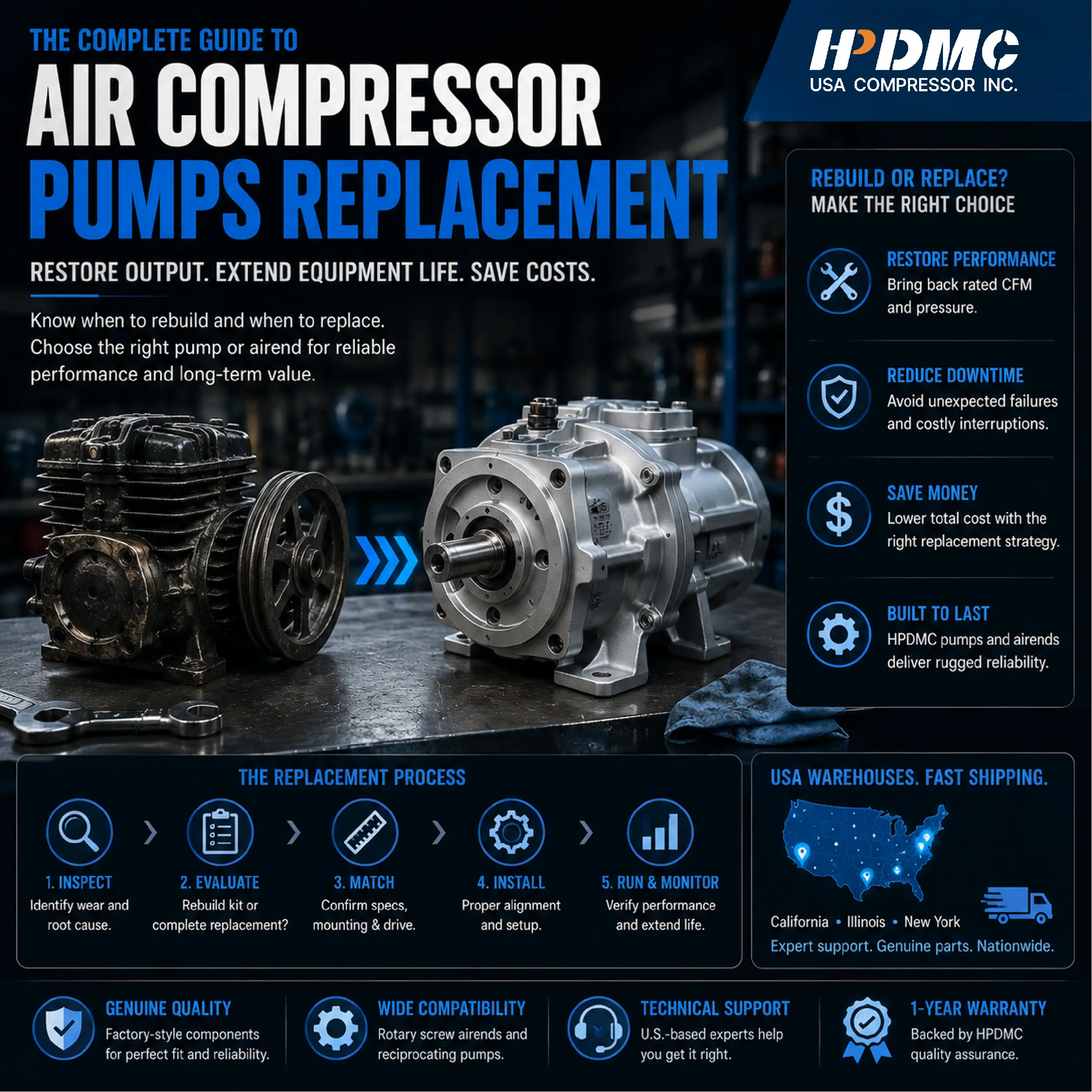 Air Compressor Pumps Replacement Restoring Output Without Replacing the Whole Machine