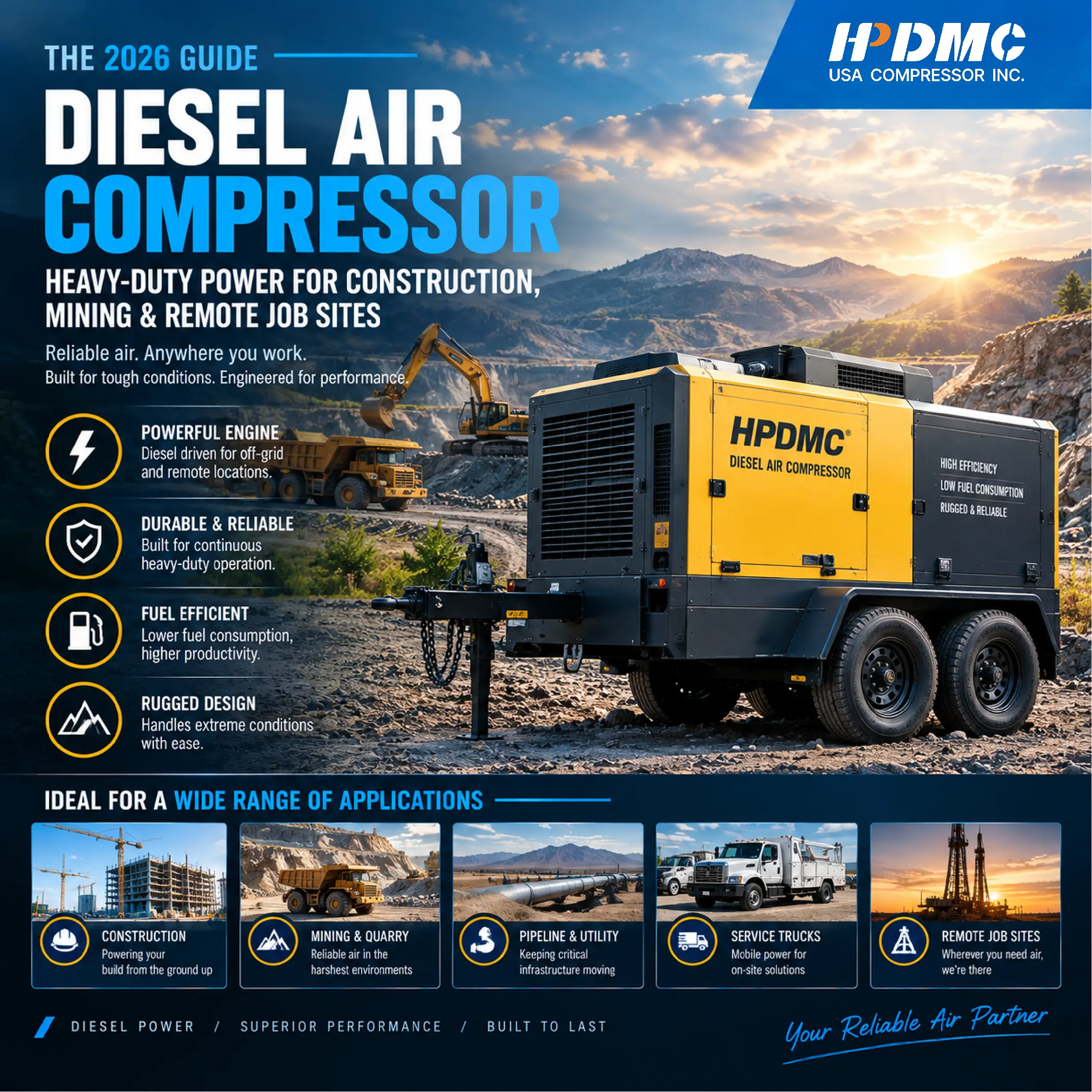 Diesel Air Compressor: The Guide to Heavy-Duty Power for Construction, Mining, and Remote Job Sites