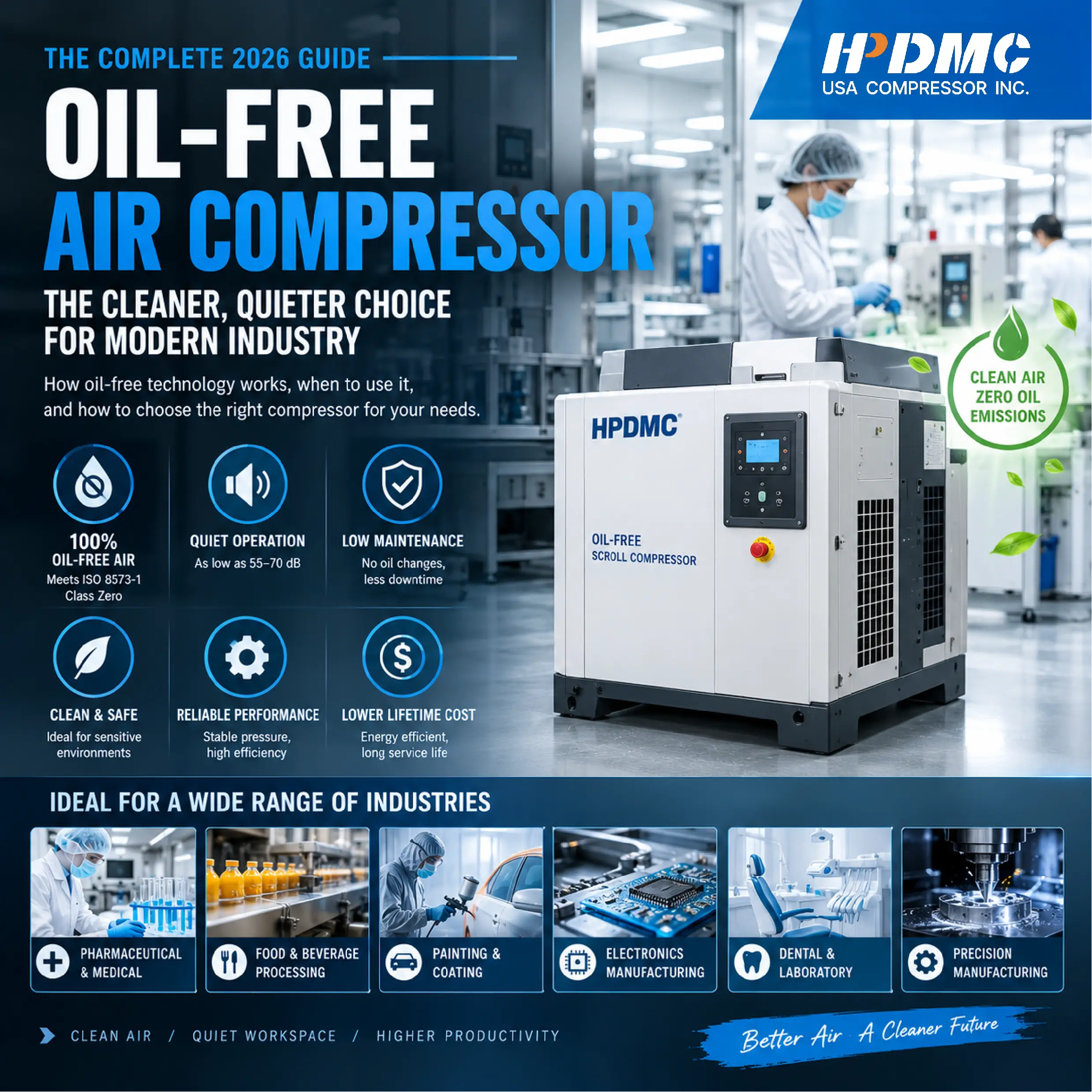 Oil-Free Air Compressor: The Complete Guide to Clean, Silent Compressed Air