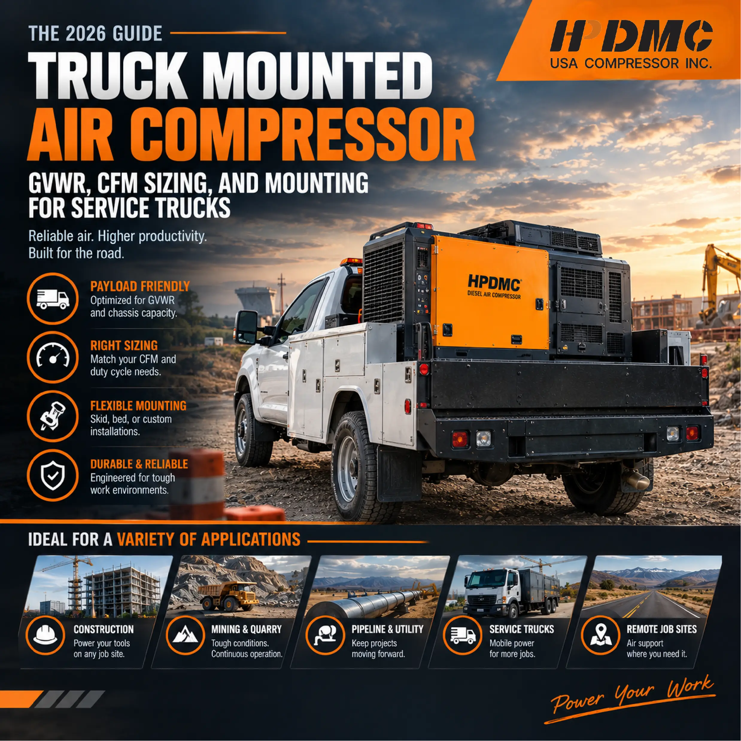 Truck Mounted Air Compressor: The Guide to GVWR, CFM Sizing, and Mounting for Service Trucks