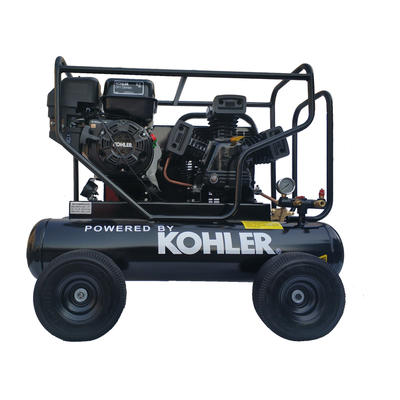 Portable Gasoline Piston Air Compressor with doulbe tanks 6.5hp 115psi 18cfm HSJQY306508